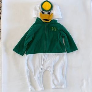 Oregon Ducks (UO) baby mascot outfit, 3-6months